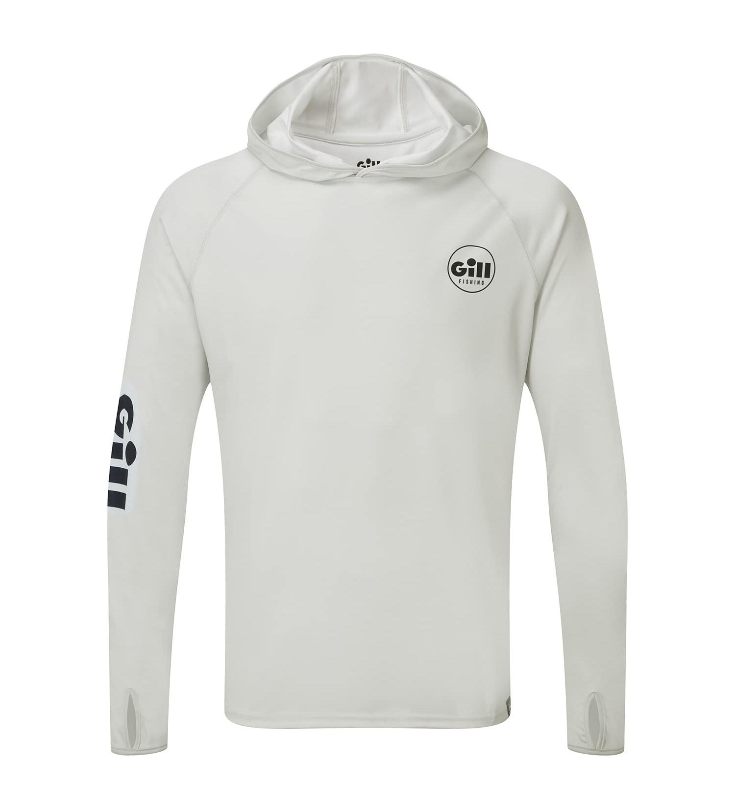 GILL Men's XPEL Long Sleeve Fishing Sun Hoodie - Medium Glacier | 50+ UV Protection, Water & Stain Repellent - Buy Online on GoSupps.com