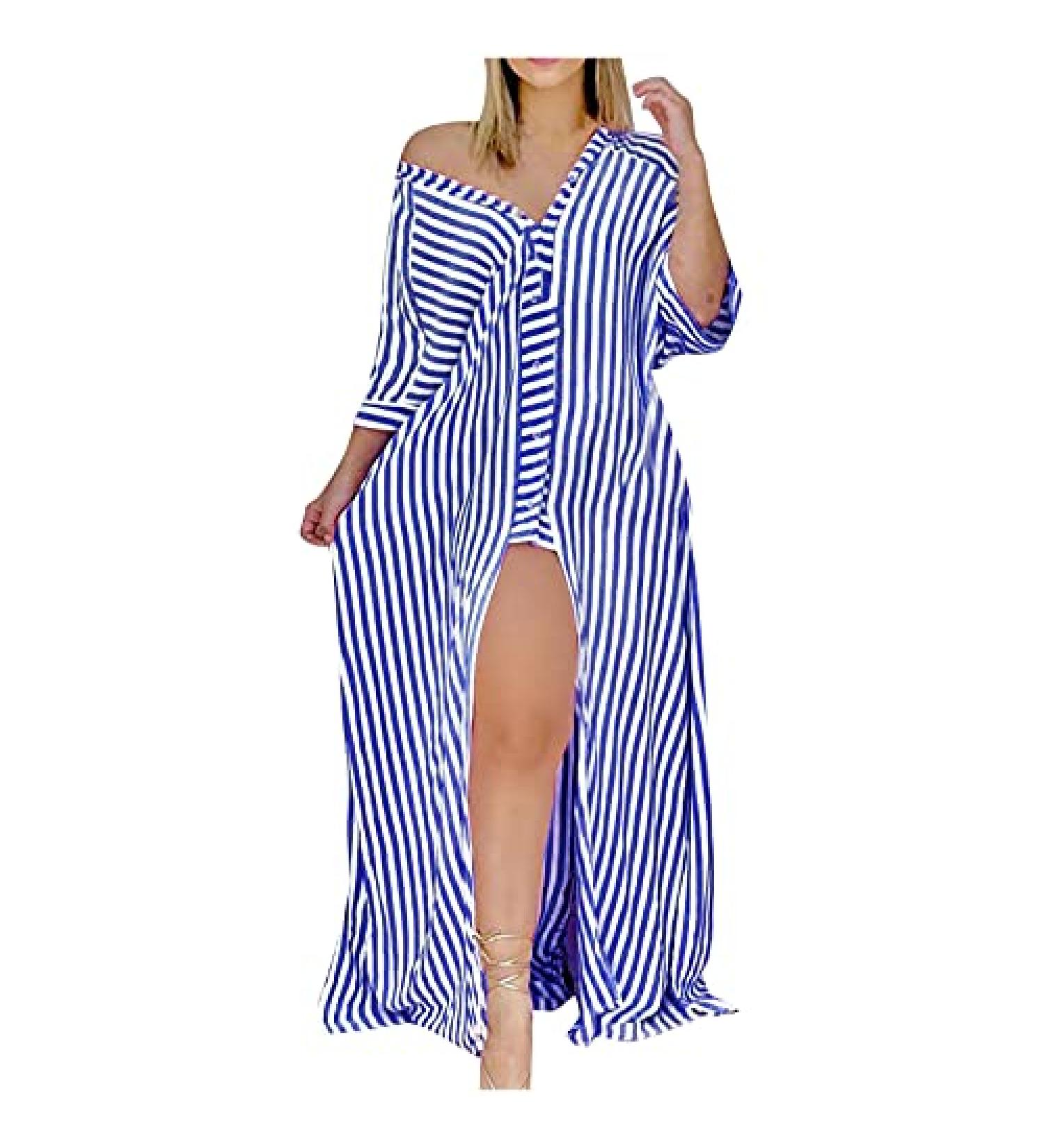 2023 Plus Size Floral Print V Neck Party Dress for Women, X-Large Blue - Short Sleeves Holiday Midi Dress - Buy Online on GoSupps.com