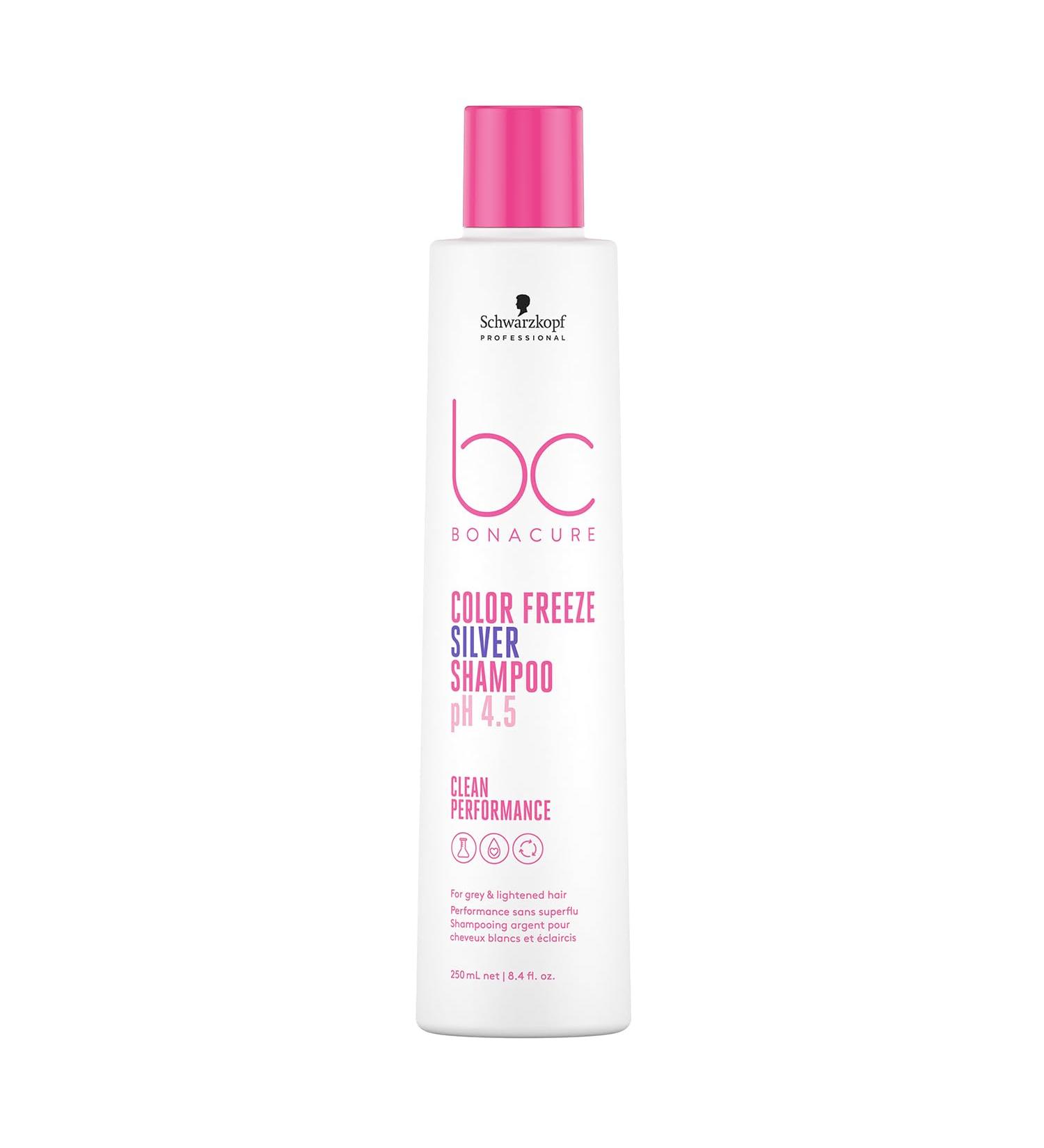 Schwarzkopf Professional Bonacure Color Freeze Silver Shampoo Grey & Lightened Blonde Hair Eliminates Yellow Tones Revives Cool Tones With Vegan Keratin SLS SLES Free 250 ml - Buy Online on GoSupps.com