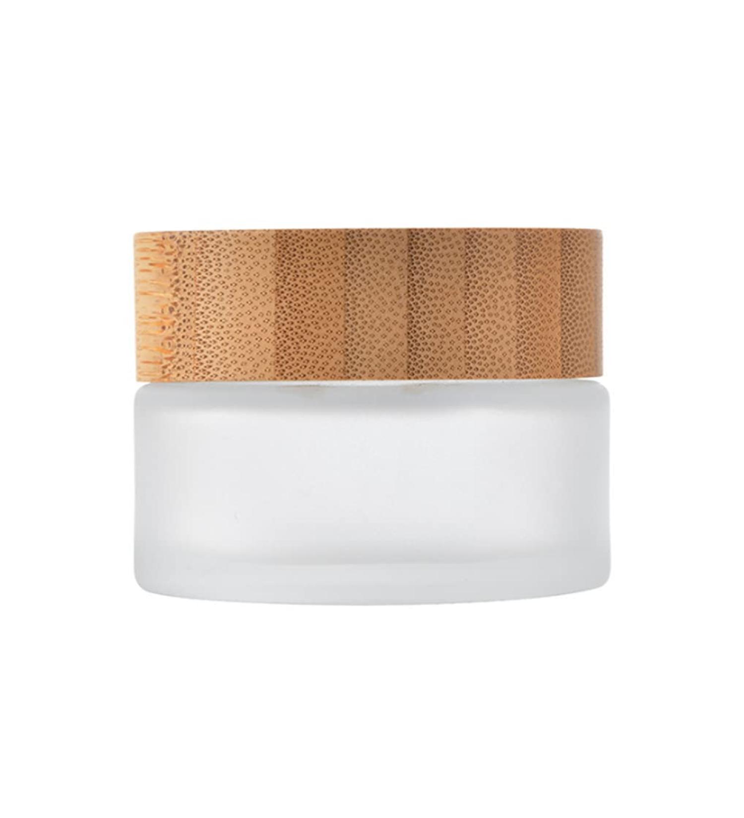 50g 50ml Frosted Glass Cream Jar Cosmetic Container with Inner Liners and Natural Bamboo lids Refillable Straight Sided Glass Cosmetic Jars Travel Toiletries Bottle Sample Jars for Lotion Cream - Buy Online on GoSupps.com