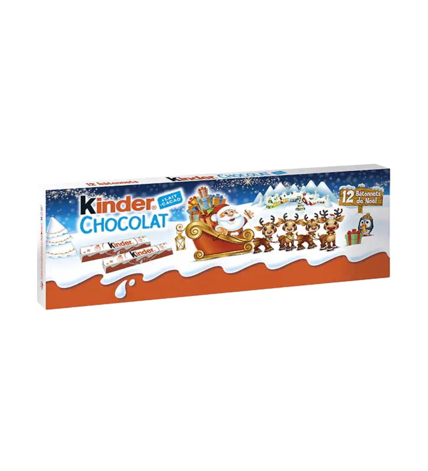 KINDER Chocolate - Milk filled chocolate bars pack of 12 bars 150g Christmas Special Edition - The package. - Buy Online on GoSupps.com