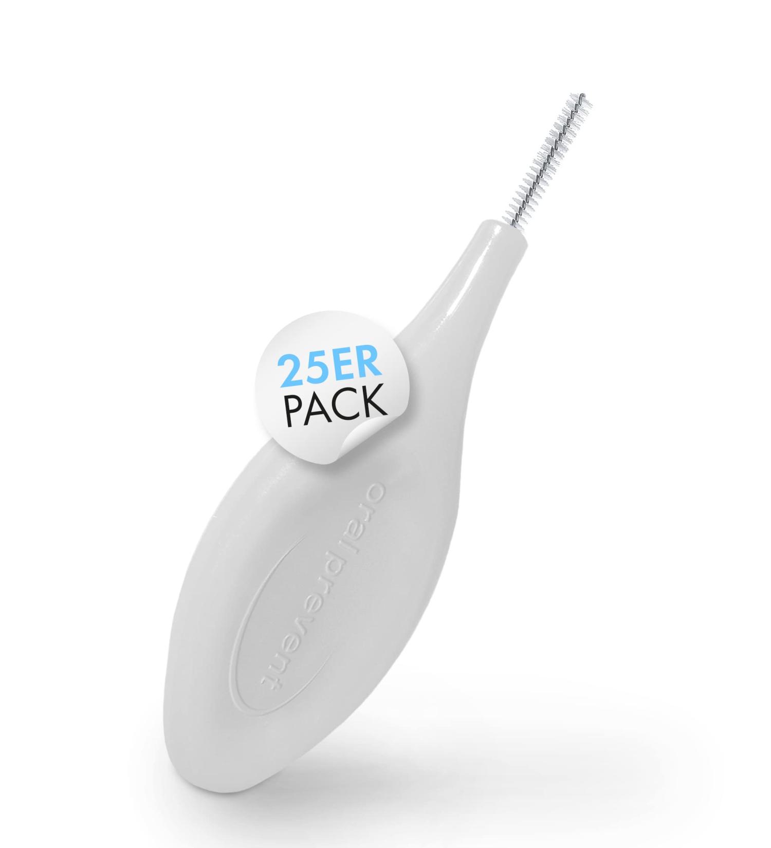25 Interdental Brushes - Oral Care for Tartar & Caries Prevention - 0.45mm ISO Size 1 - White - International Shipping Available - Buy Online on GoSupps.com