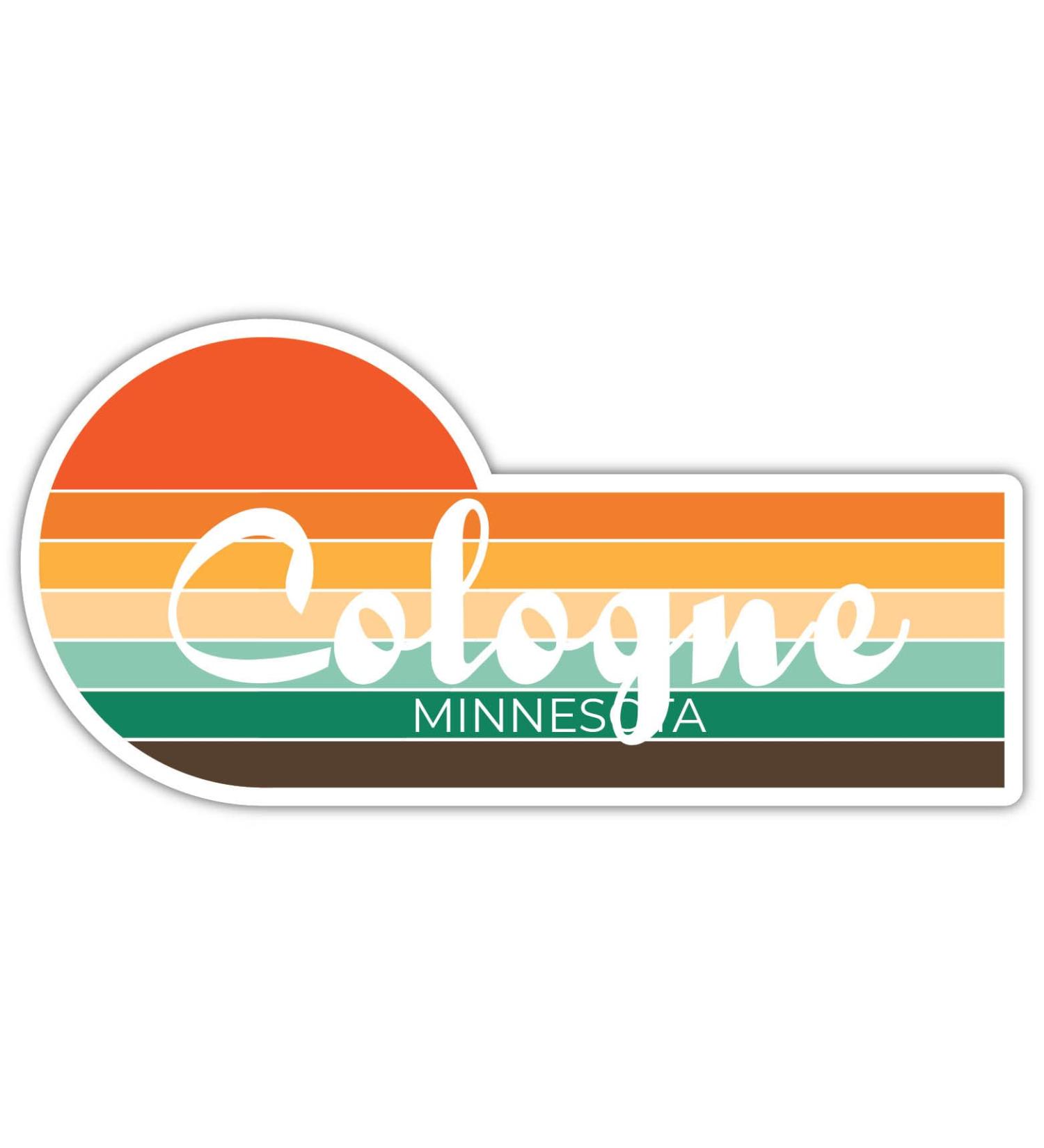 Cologne Minnesota 4 x 2.25 Inch Sticker Retro Vintage Sunset City 70s Aesthetic Design 4 x 2.25-Inch Stickers - Buy Online on GoSupps.com