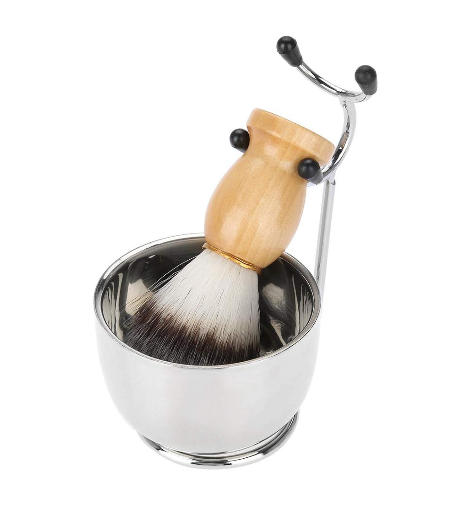 Hushui Professional Men's Beard Trimming Set with Stainless Steel Bowl Floor Brush & Mustache Tool - Ultimate Grooming Experience - Buy Online on GoSupps.com