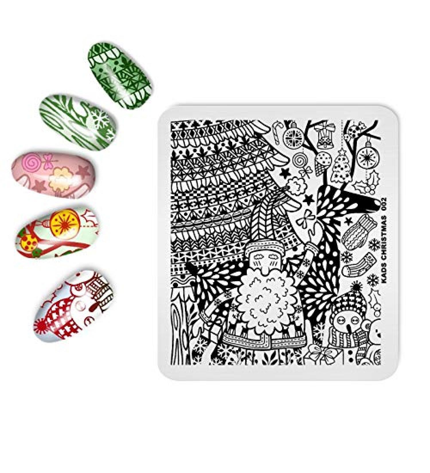 Christmas Theme Nail Art Stamping Plate - DIY Manicure Print Tool - Buy Online on GoSupps.com