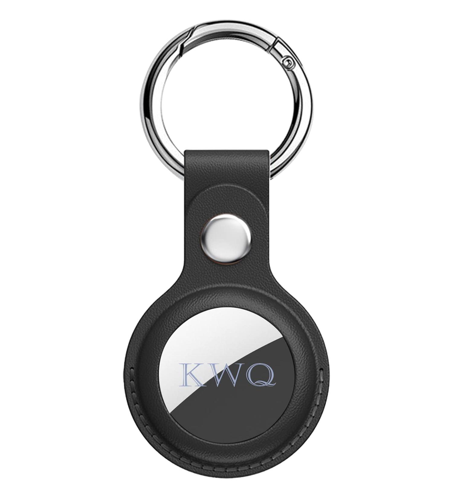 KWQ 2021 Airtag Leather Case with Key Chain | Anti-Scratch GPS Protective Cover for Backpack, Clothing Bag | Black - Buy Online on GoSupps.com