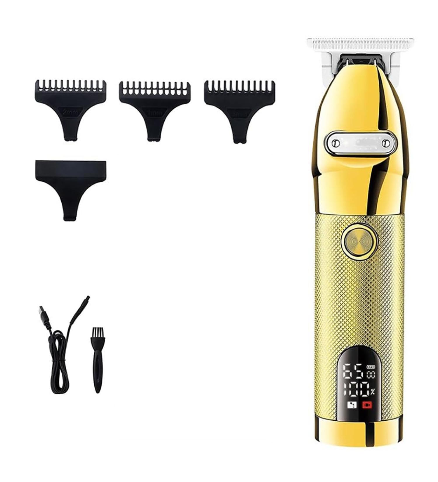 High Power Electric Hair Clippers - Rechargeable Metallic Gold Hair Clipper with LCD | International Shipping - Buy Online on GoSupps.com