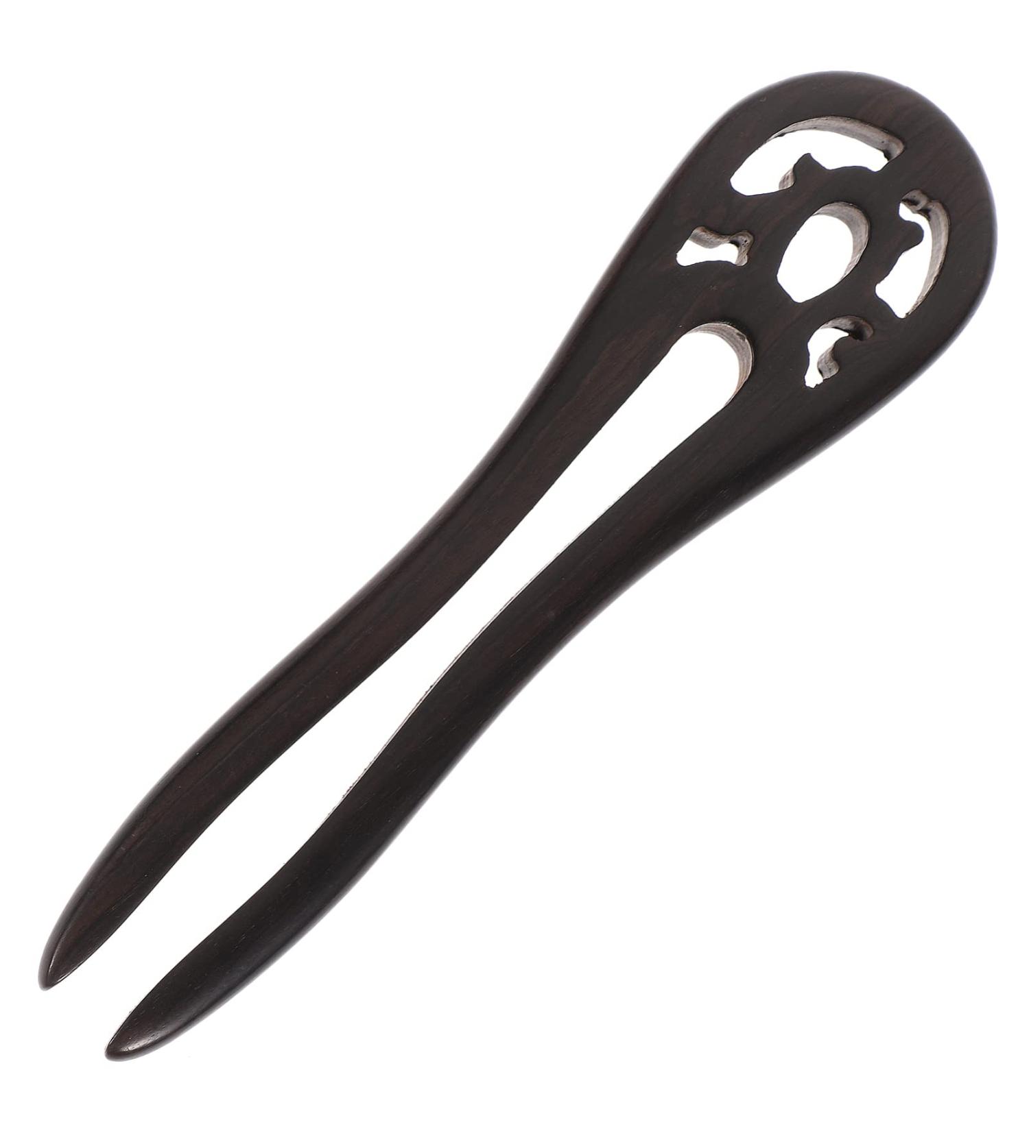 Natural Ebony Hairpin - Hollow Out Wooden Hair Accessories for Women | Shop Internationally - Buy Online on GoSupps.com