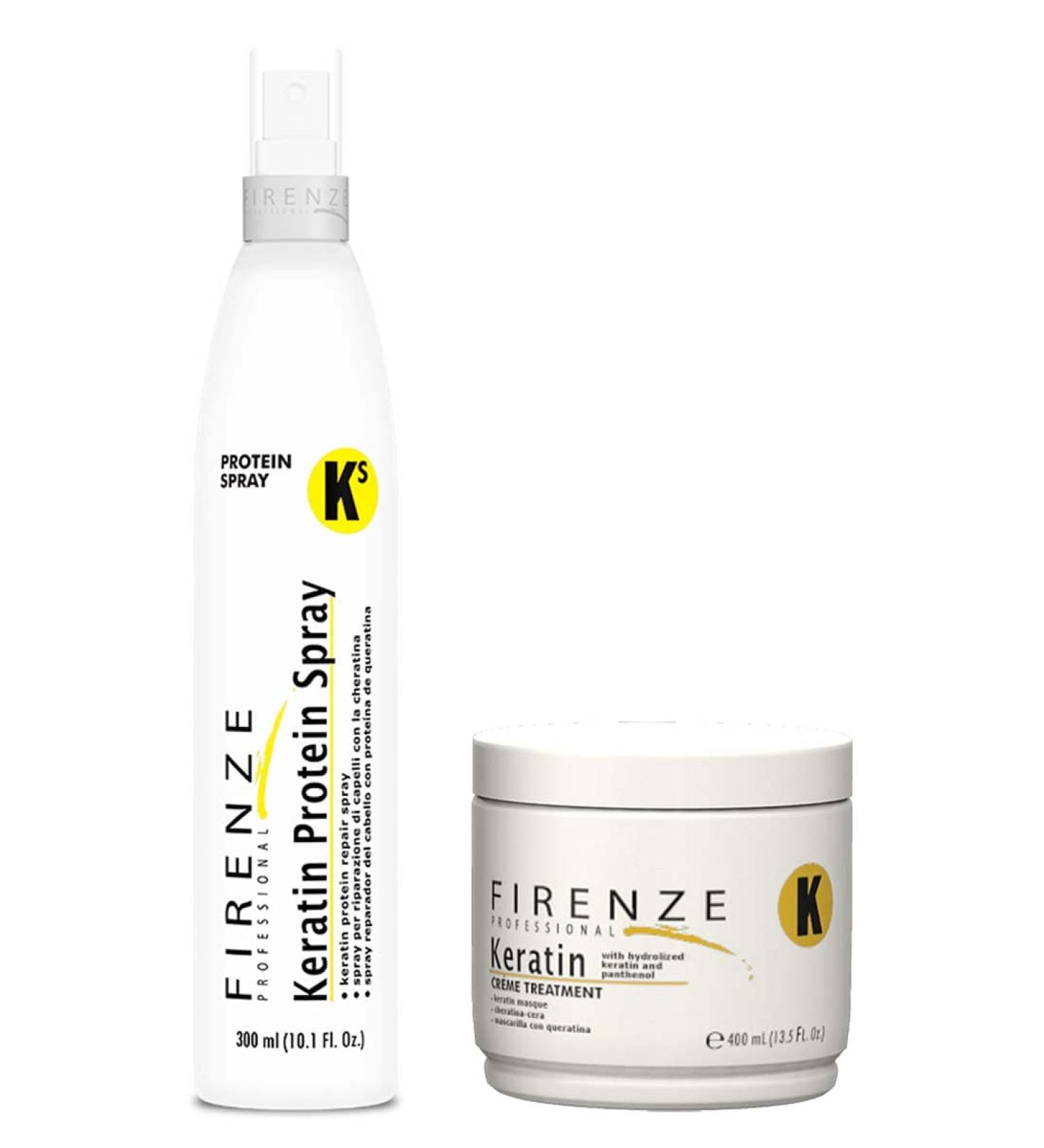 Firenze Professional Keratin Repair Bundle - Keratin Protein Spray & Mask Treatment Pack - 3.37 Fl Oz (Pack of 3) + Free Red Gift Bag - Buy Online on GoSupps.com