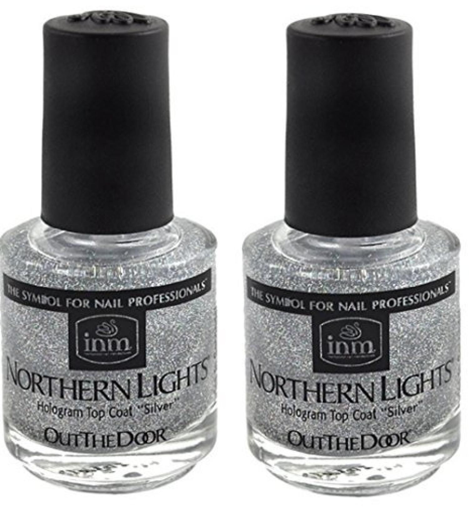 INM Northern Lights Hologram Silver Top Coat 2x