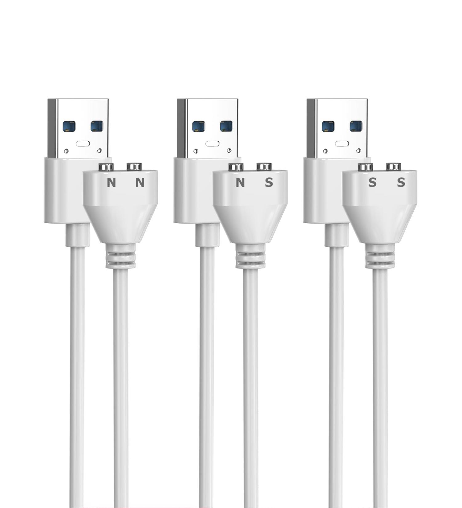 Magnetic USB-DC Charging Cable Set for Wireless Massager | Mellbree 2-Pin 6mm Replacement Cable - No Polarity Restrictions - Buy Online on GoSupps.com