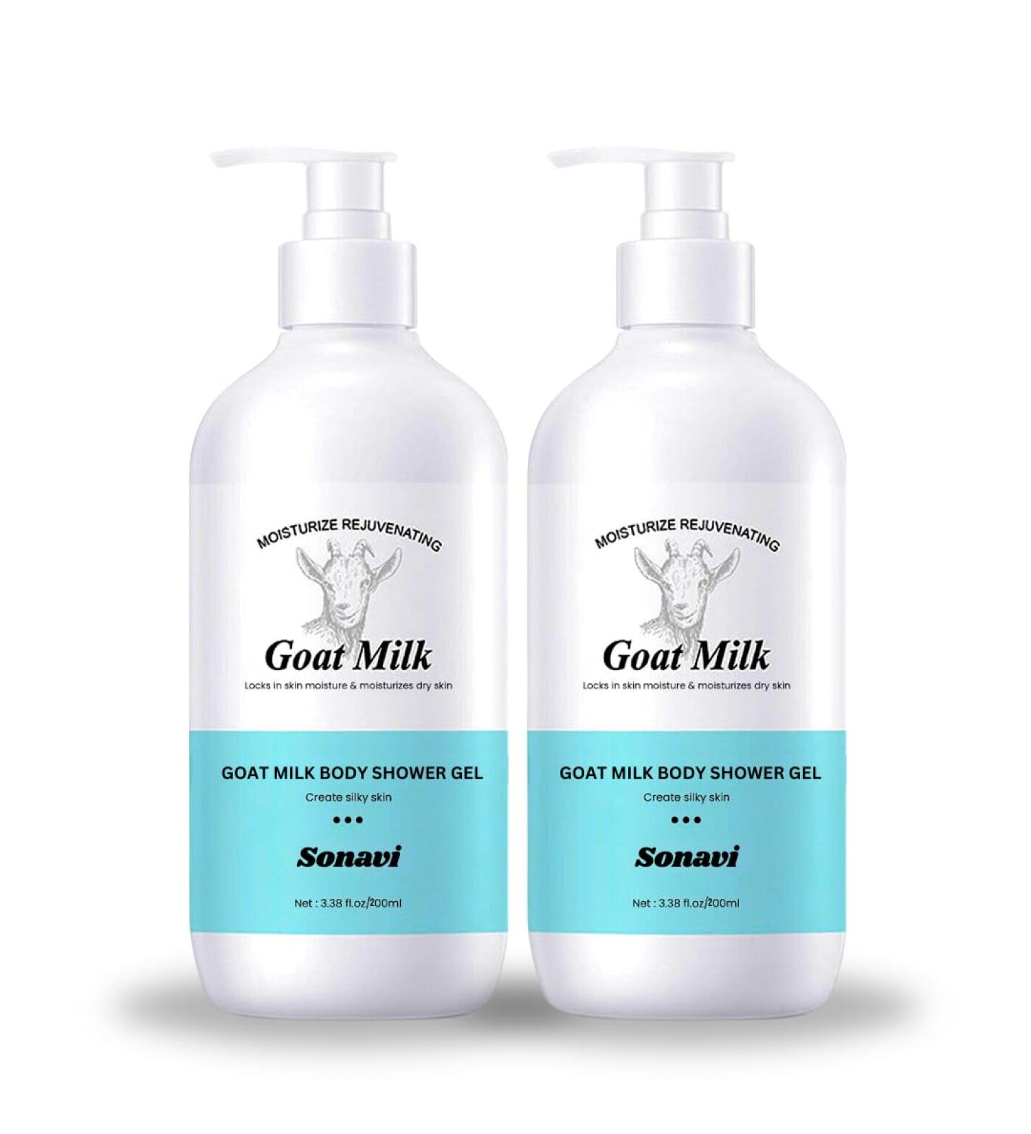 Sonavi Goat Milk Skin Shower Gel | Body Wash for Men | Body Wash For Women | Moisturizes Dry Skin Body Wash 400ml (PACK OF 2) - Buy Online on GoSupps.com