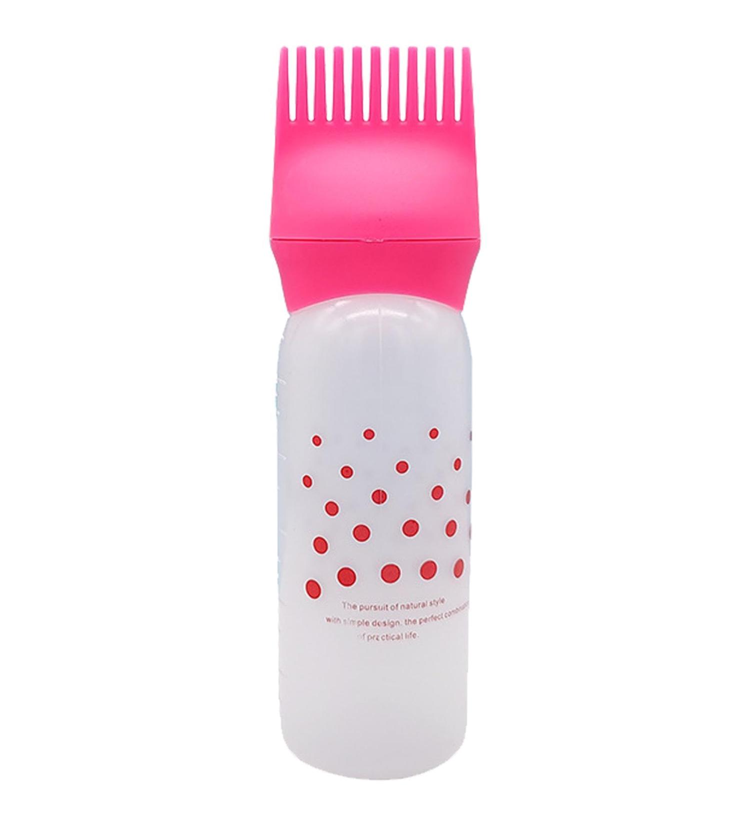 itrimaka Root Comb Applicator Bottle - Bottle Applicator Brush with Graduated Scale | Hair Oiling Applicator Bottle for Hair Dye Oil Comb Precise for Scalp and Hair Care Red - Buy Online on GoSupps.com