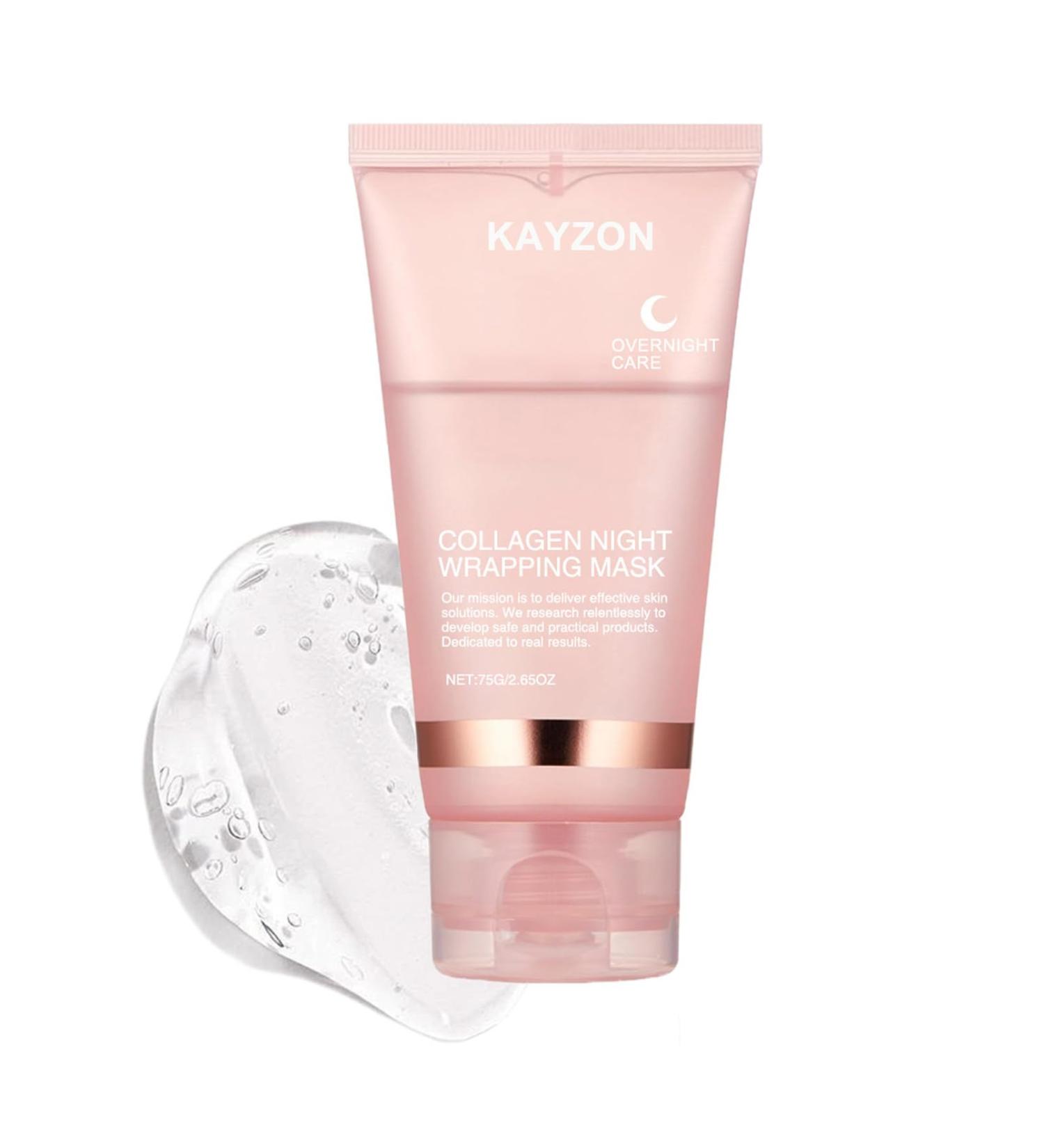 Collagen Night Wrapping Mask Collagen Overnight Wrapping Peel Off Facial Mask Overnight Collagen Mask Hydrolyzed Collagen Perfect for Reduces Sagging & Dullness Glowing Skin Korean Skincare - Buy Online on GoSupps.com