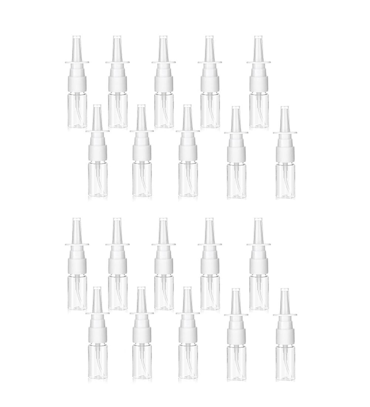 Qtynudy 20Piece Clear Small Empty Nose Bottle Reusable Fine Mist Sprayers for Travel 10ML - Buy Online on GoSupps.com