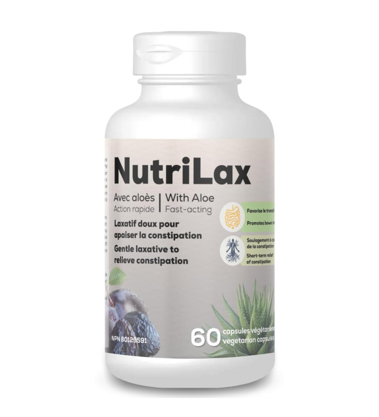 Nutrilax - 100% Natural Laxative for Constipation Relief 60 Capsules - Buy Online on GoSupps.com