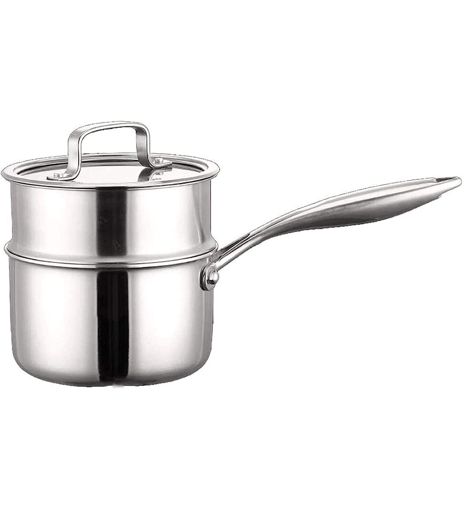 Nonstick Milk PanMilk Pan Cooking pots Milk Pan Household Multifunctional Stainless Steel Non-Stick Pan Inner Wall with Scale Label with Glass Cover - Buy Online on GoSupps.com