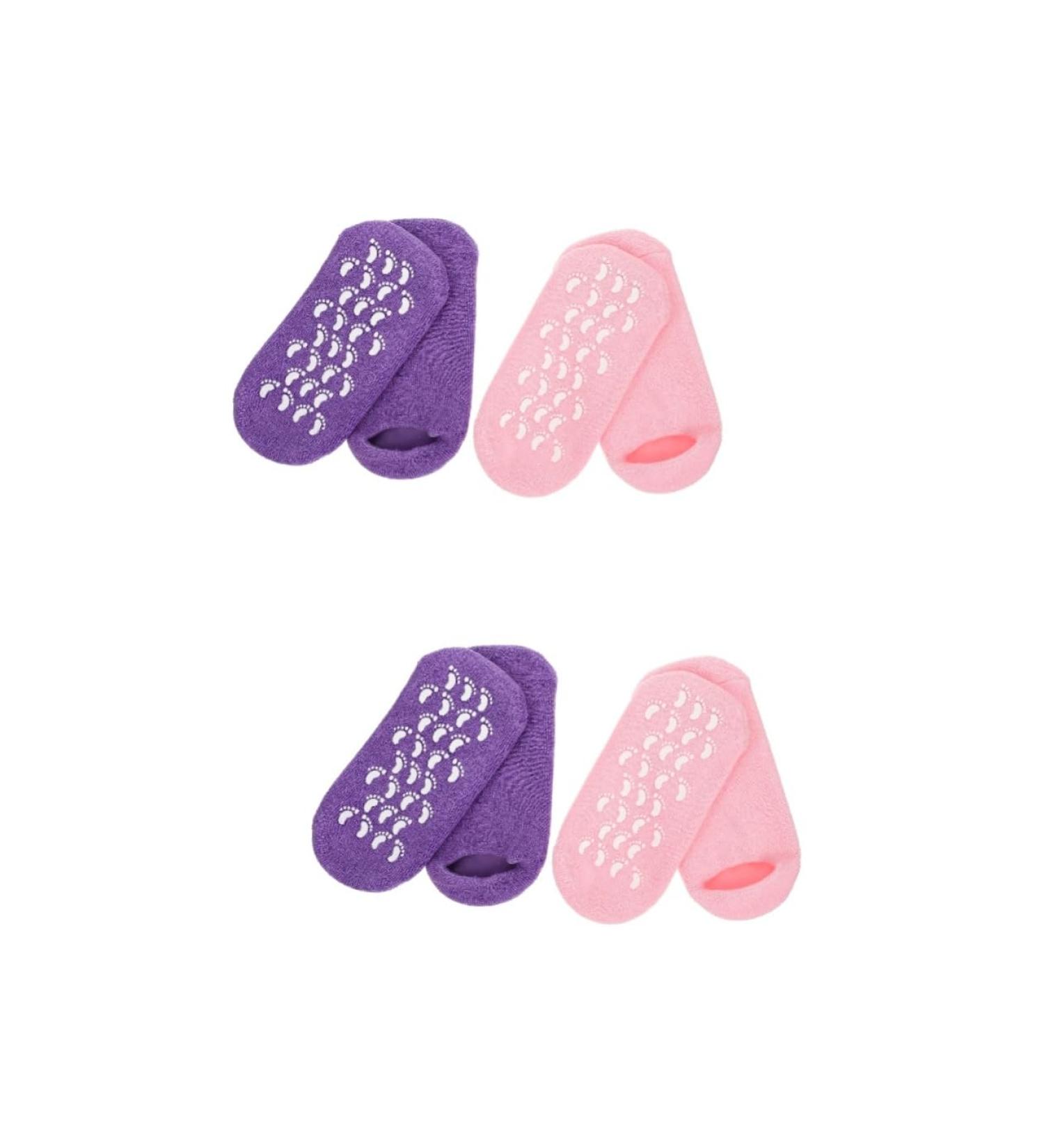 DOITOOL 4 Pairs Gel Socks Moisturizing Heel Sleeves Spa Use Socks Lotion Socks Heel Socks for Dry Cracked Feet Spa Sock Features Socks for Women Cotton Yarn Women's Essential - Buy Online on GoSupps.com