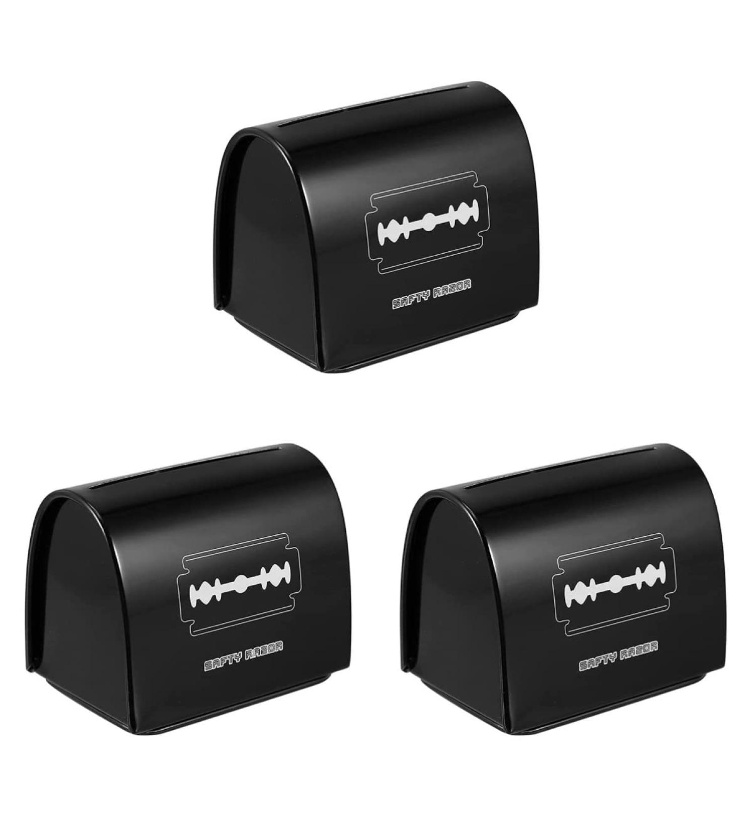 Beaupretty 3-Part Salon Hairdresser Tank for Collecting Used Sharp Blades - Black Storage Case (6.5x6cm 3pcs) - Safe Disposal Solution - Buy Online on GoSupps.com