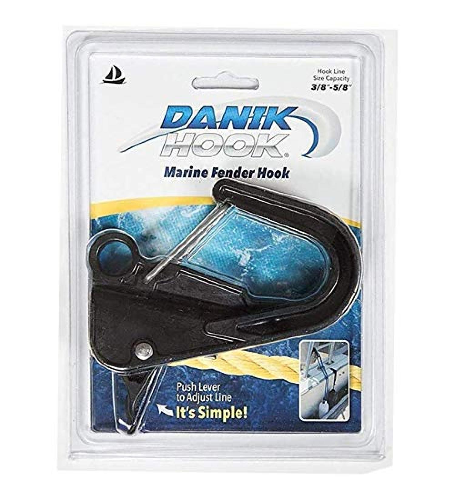 Danik Hook Marine Fender Hanger - High Strength Composite Anchor Clip - Easy to Use - Holds 500 lbs - Black - Buy Online on GoSupps.com