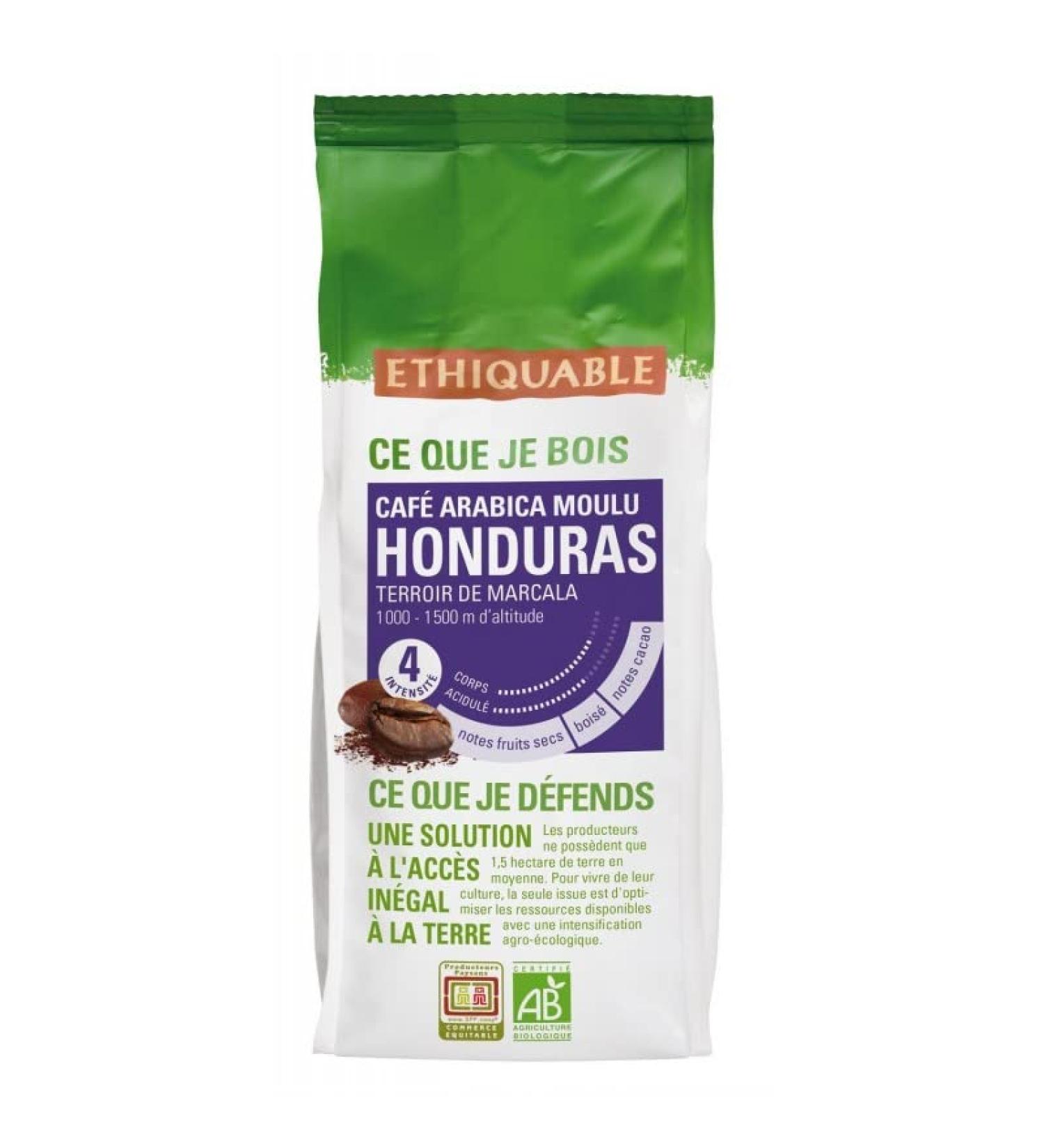 G n rique ETHIQUABLE - Organic Ground Honduran Coffee 250g | Elegant Aromas and Floral Notes | Organically Grown | Moderate Caffeine | Savory Grocery - Pack of 3