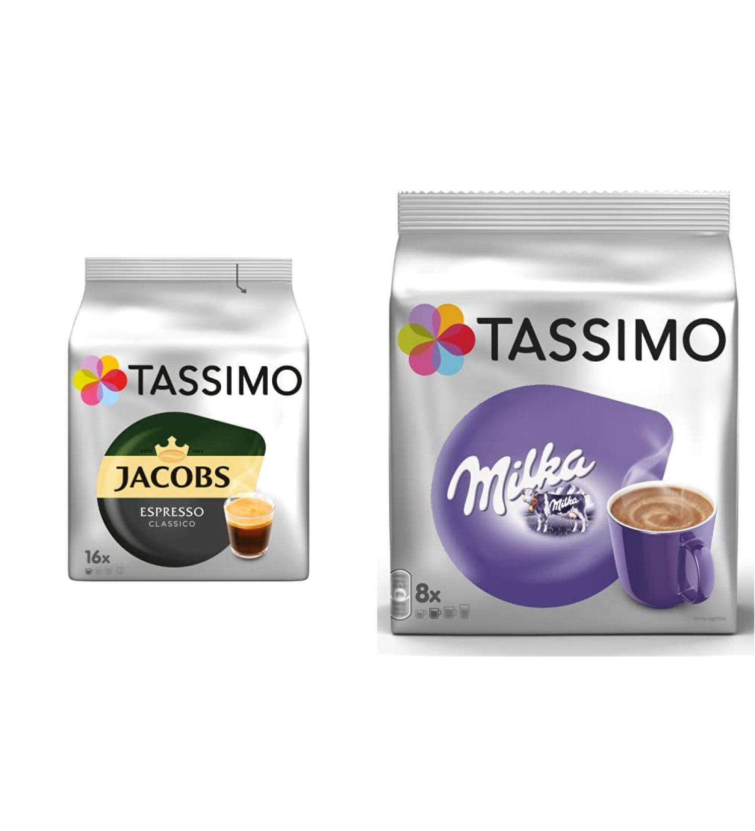 Buy Tassimo Capsules Jacobs Espresso Classico & Milka Cocoa - 80 Coffee Capsules & 40 Cocoa Capsules Bundle | International Shipping - Buy Online on GoSupps.com