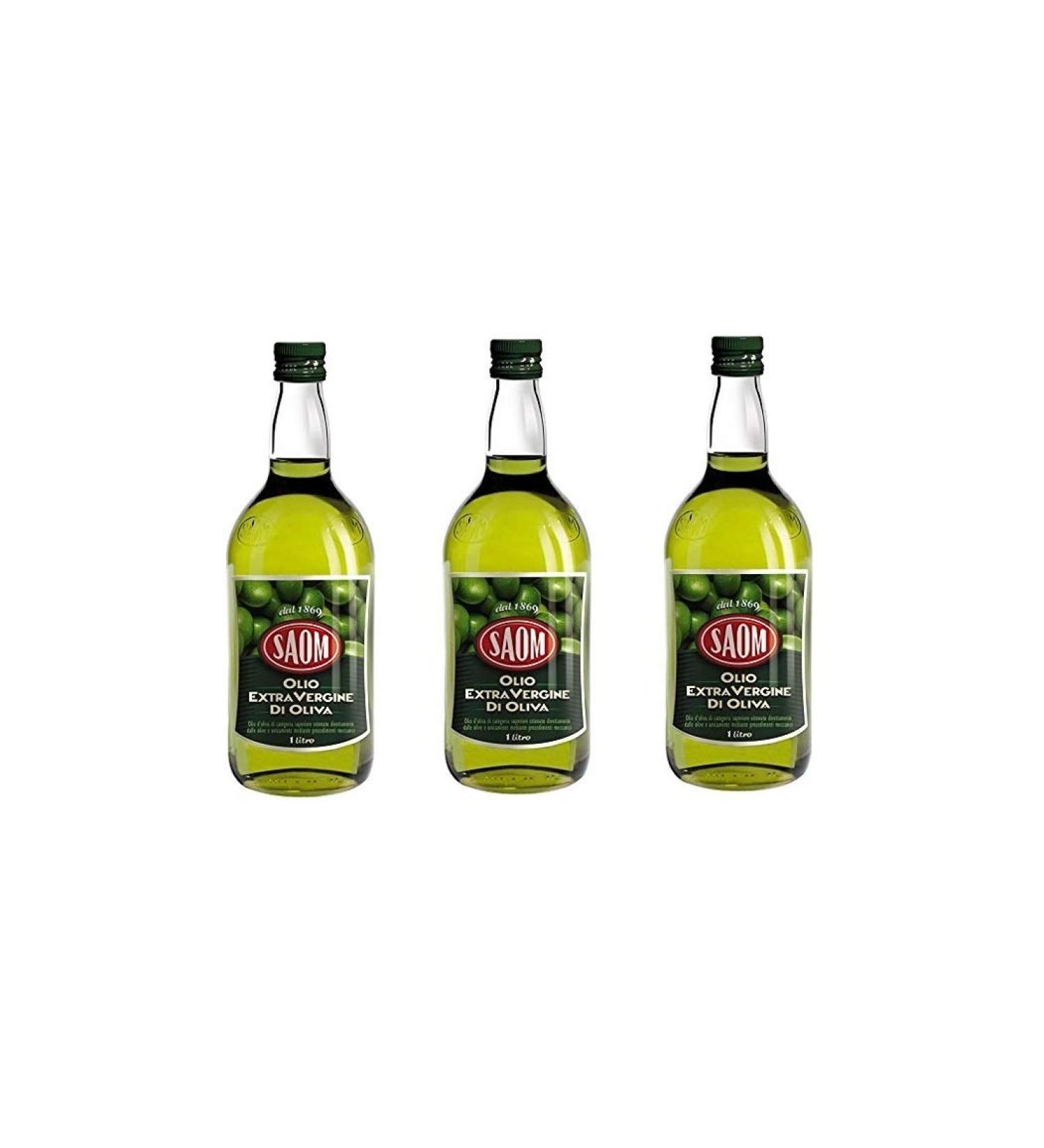 Saom Extra Virgin Set of 3 bottles of Italian olive oil 1 l