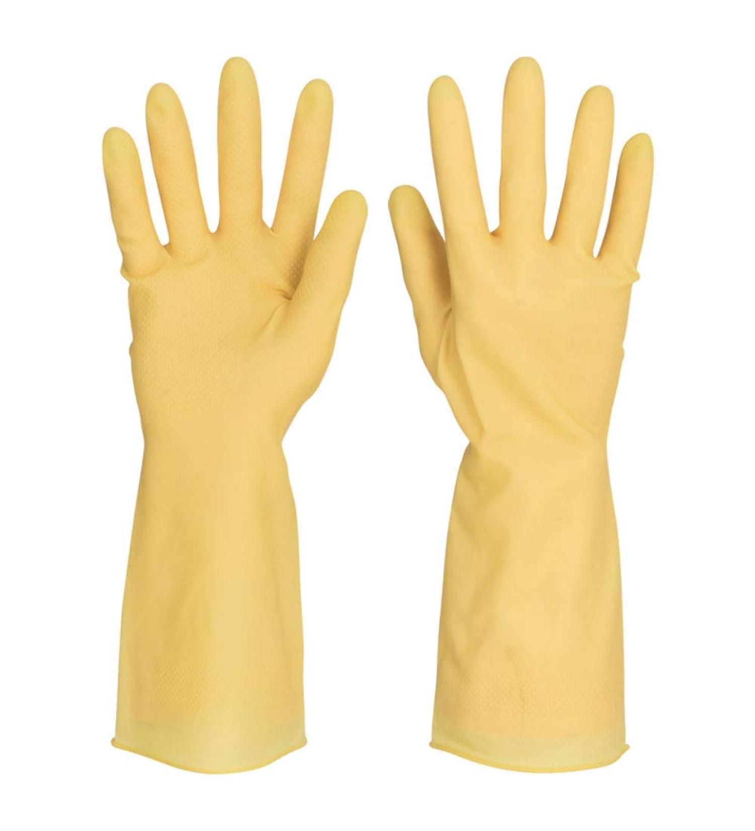 SEPTAM Cleaning Gloves Rubber gloves rubber waterproof yellow (33cm) dishwashing rubber gloves female household housework thickened labor insurance wear-resistant beef tendon beef tendon latex - Buy Online on GoSupps.com