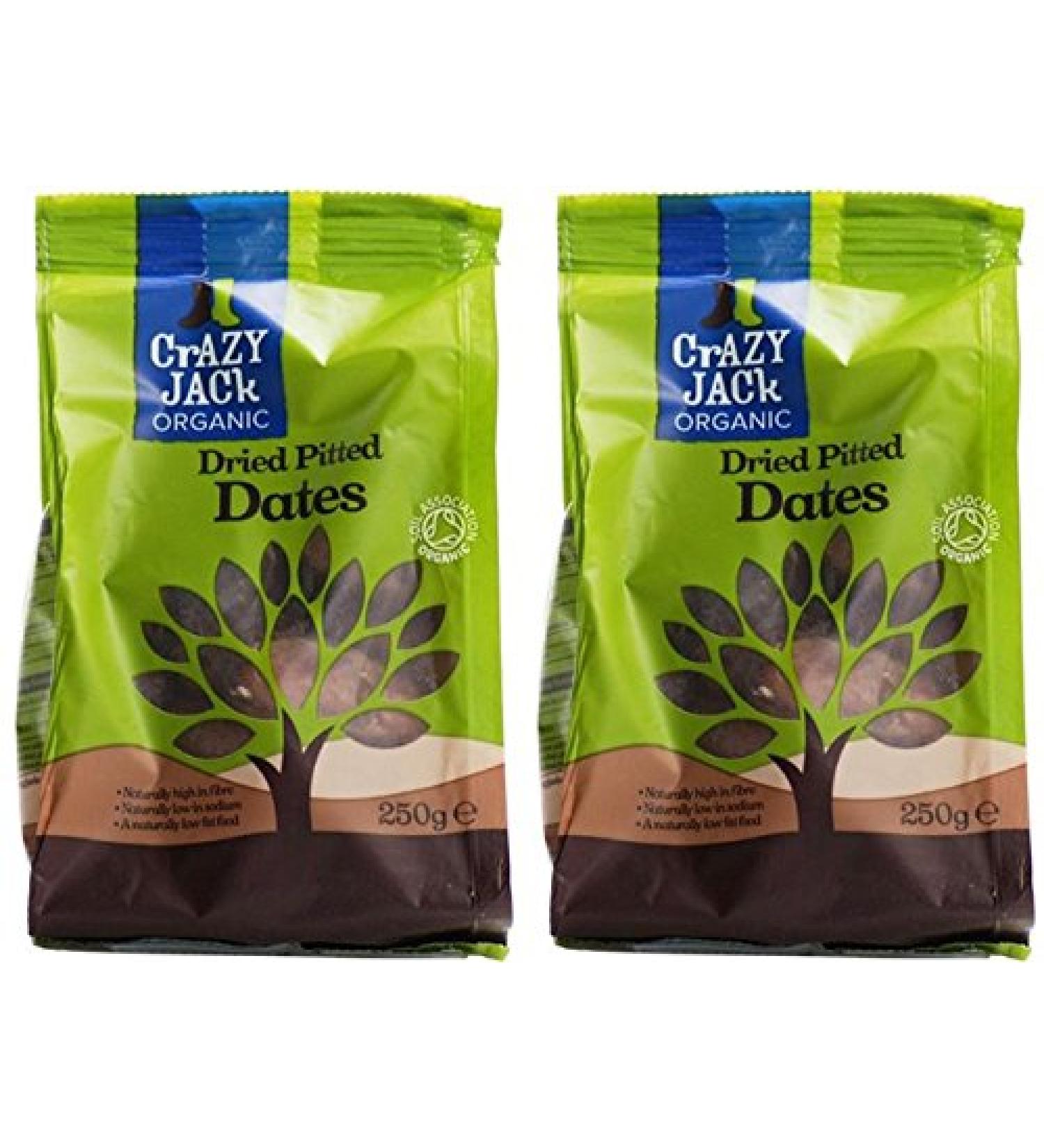  Crazy Jack Crazy Jack 2 x Pitted Dried Organic Dried Pitted Data 250g - Buy Online on GoSupps.com