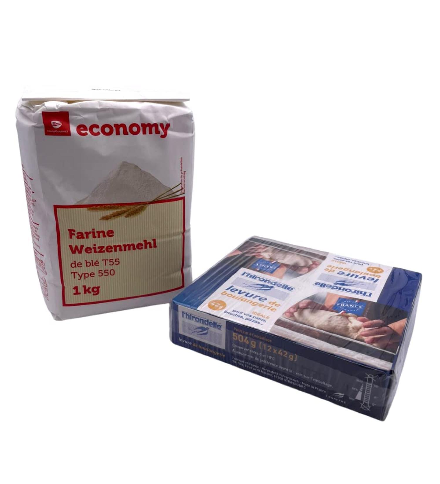 Bread Making bundle T55 Flour 1kg and Fresh Yeast 12 x 42g - Buy Online on GoSupps.com