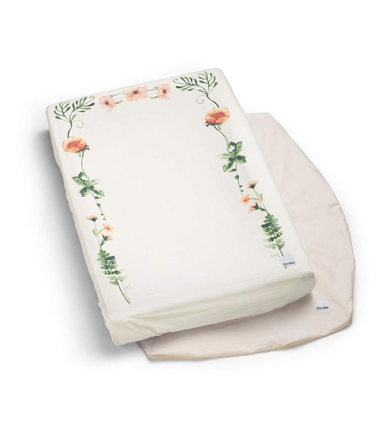 Elodie Details Universal Changing Pad Covers (2-Pack) - 100% Oeko-Tex Cotton - Meadow Flower White/Beige - 74 x 48 cm - Buy Online on GoSupps.com