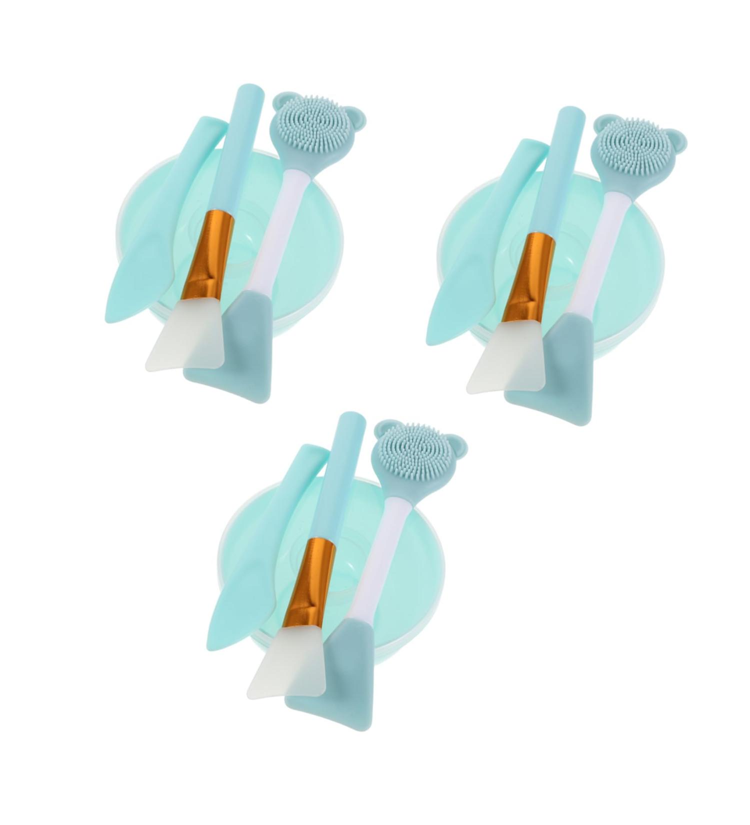 Didiseaon 3 Ensembles Set de Pinceaux Applicateurs pour Masque Facial Silicone Double T te Brosse Nettoyante Visage Portable et Bol de M lange pour Soins Peau Outil Beaut Multifonctionnel Bleu ciel - Buy Online on GoSupps.com