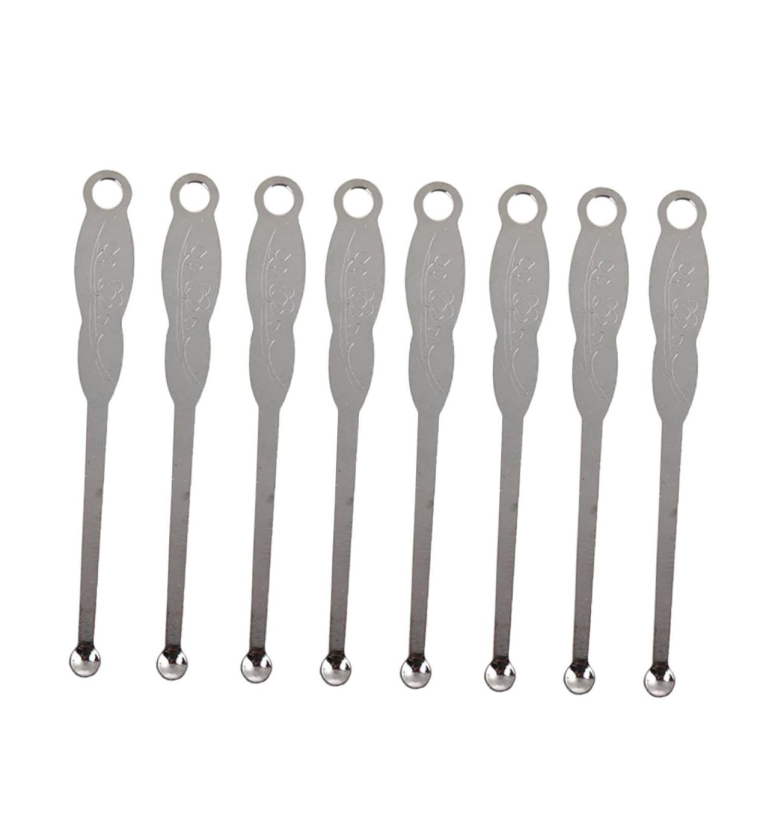100pcs Stainless Steel Ear Spoons - Silver Ear Cleaner & Wax Curette - Buy Online on GoSupps.com