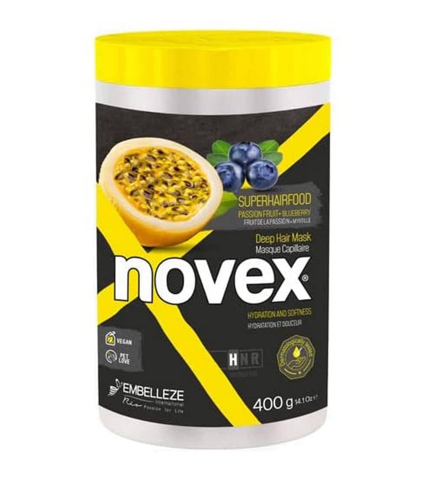 NOVEX Hair Mask - Infused with Blueberry - Enriched with Passionfruit - Deeply Moisturize the Hair Promoting Hair Growth and Hydration (400gm/14.1oz)