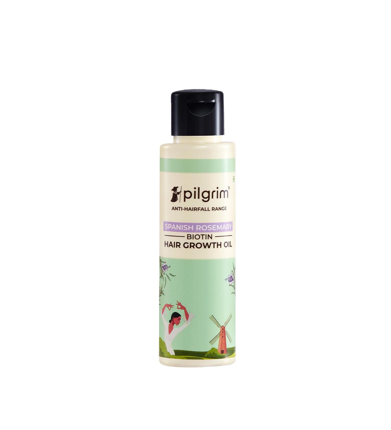 Pilgrim Spanish Rosemary & Biotin Hair Growth Oil - Enhance Density Strengthen Roots Reduce Hairfall | Sulfate & Paraben Free | 3.38 Fl Oz - Buy Online on GoSupps.com