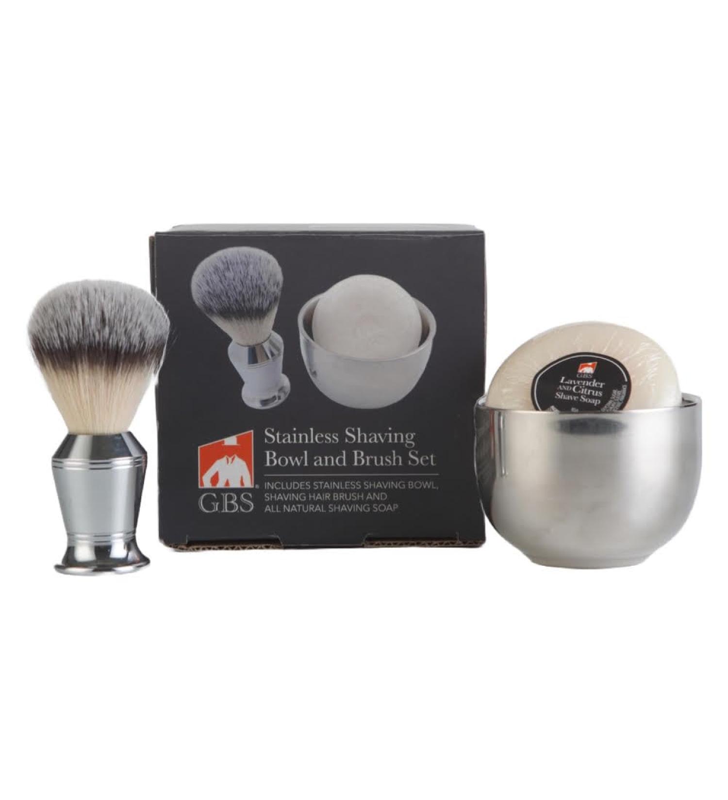 Buy G.B.S Men s Wet Shaving Set - Chrome Brush Stainless Bowl & Natural Soap - International Shipping Available - Buy Online on GoSupps.com