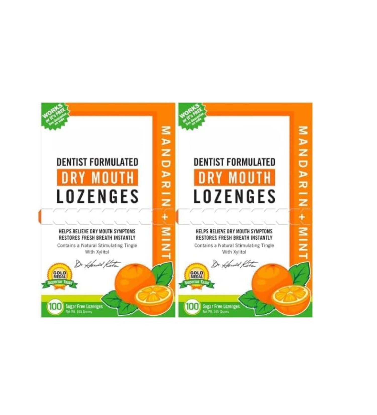 Dry Mouth Lozenges 100 Count Mandarin Mint Flavor Pack of 2 - Buy Online on GoSupps.com