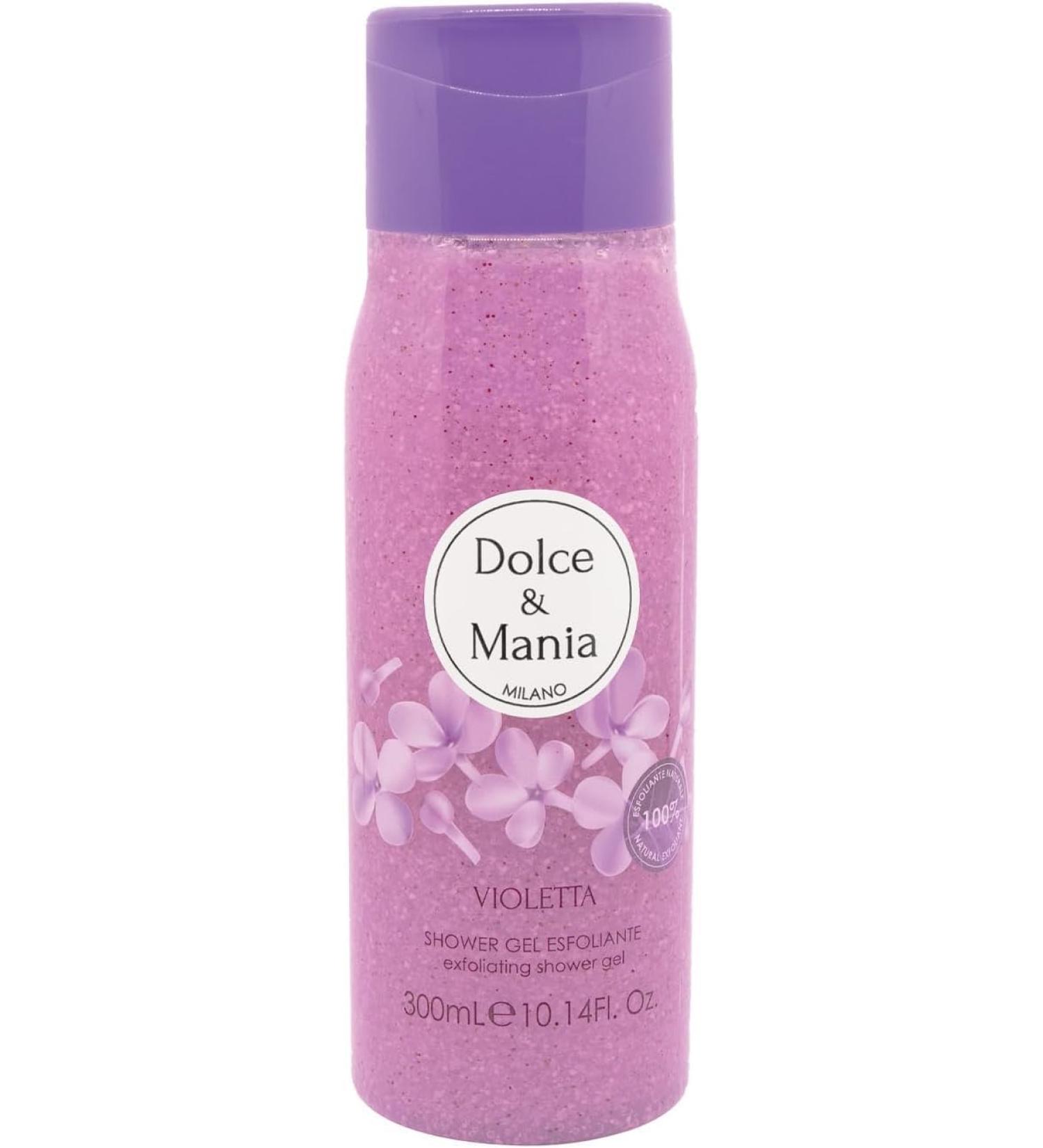 DIAMOND INTERNATIONAL DOUCE & MANIA | Violetta Shower Gel Scrub 300 ml - Exfoliating shower gel with violet fragrance moisturizing and removes dead skin cells leaving skin soft and fragrant