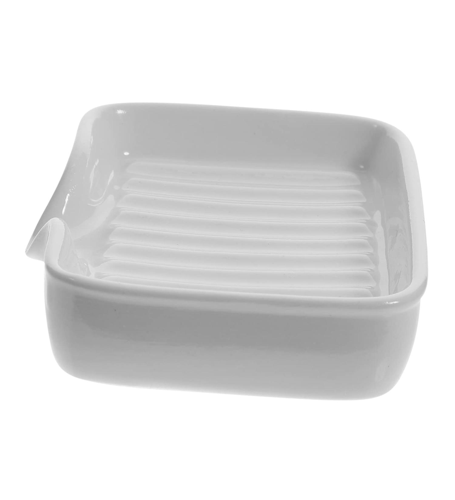 Amosfun Ceramic Soap Dish Soap Plate Stand Soap Storage Organizer Porcelain Soap Dish Sink Drain Ceramic Soap Container Portable Soap Storage Bath Sponges Nordic Ceramics White Tray - Buy Online on GoSupps.com