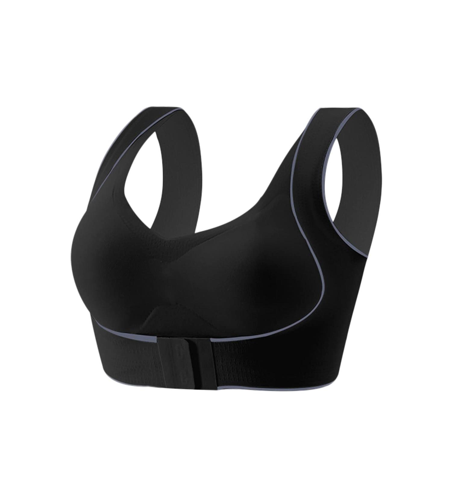 Riou Women's Summer Outfit - Seamless Black Big Underwear & Chest Vest with Front Buckle - Buy Online on GoSupps.com