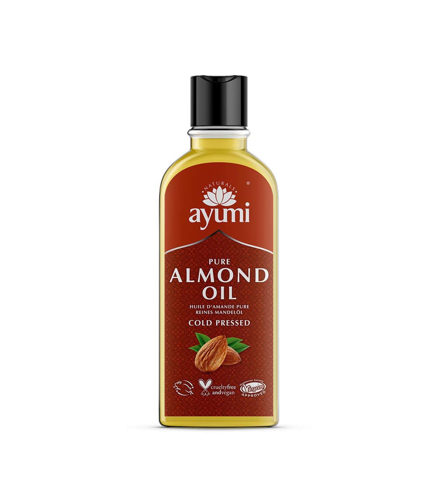 Ayumi Pure Almond Oil - Rich in Fatty Acids for Skin and Hair Care - 150ml - Buy Online on GoSupps.com