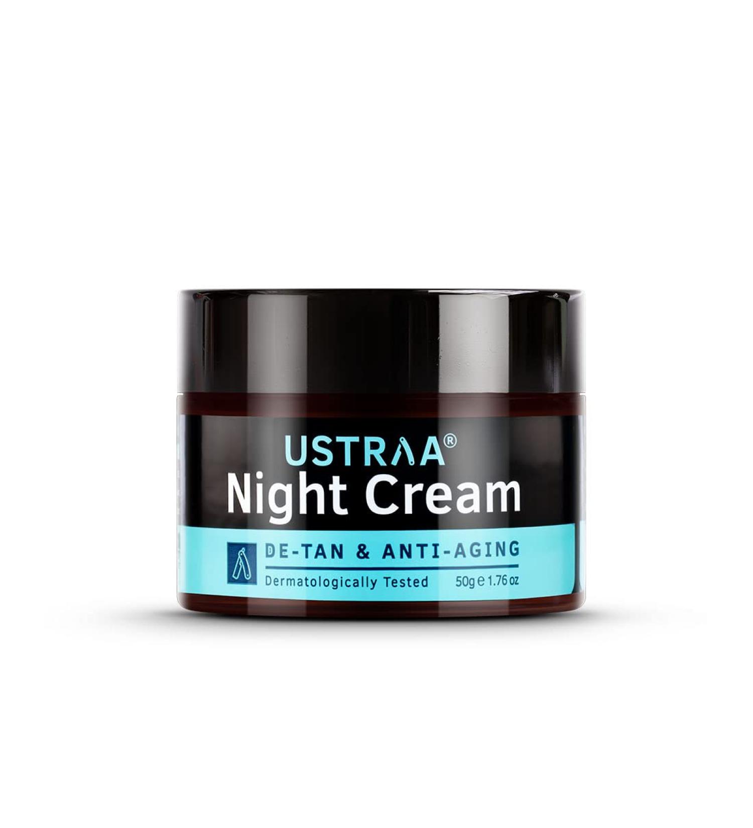 Ustraa Night Cream - De-tan & Anti-aging | 50g | Best International Shipping - Buy Online on GoSupps.com