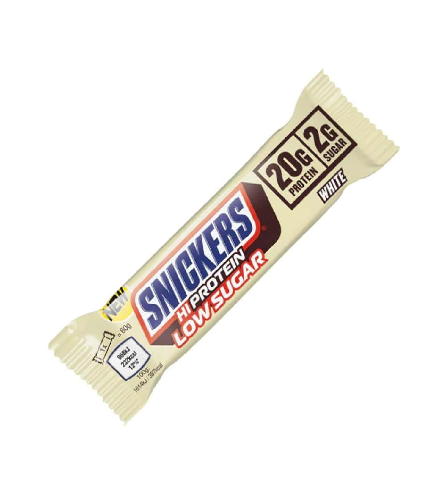 Mars Protein Snickers Low Sugar Bar White Chocolate. 57g size.