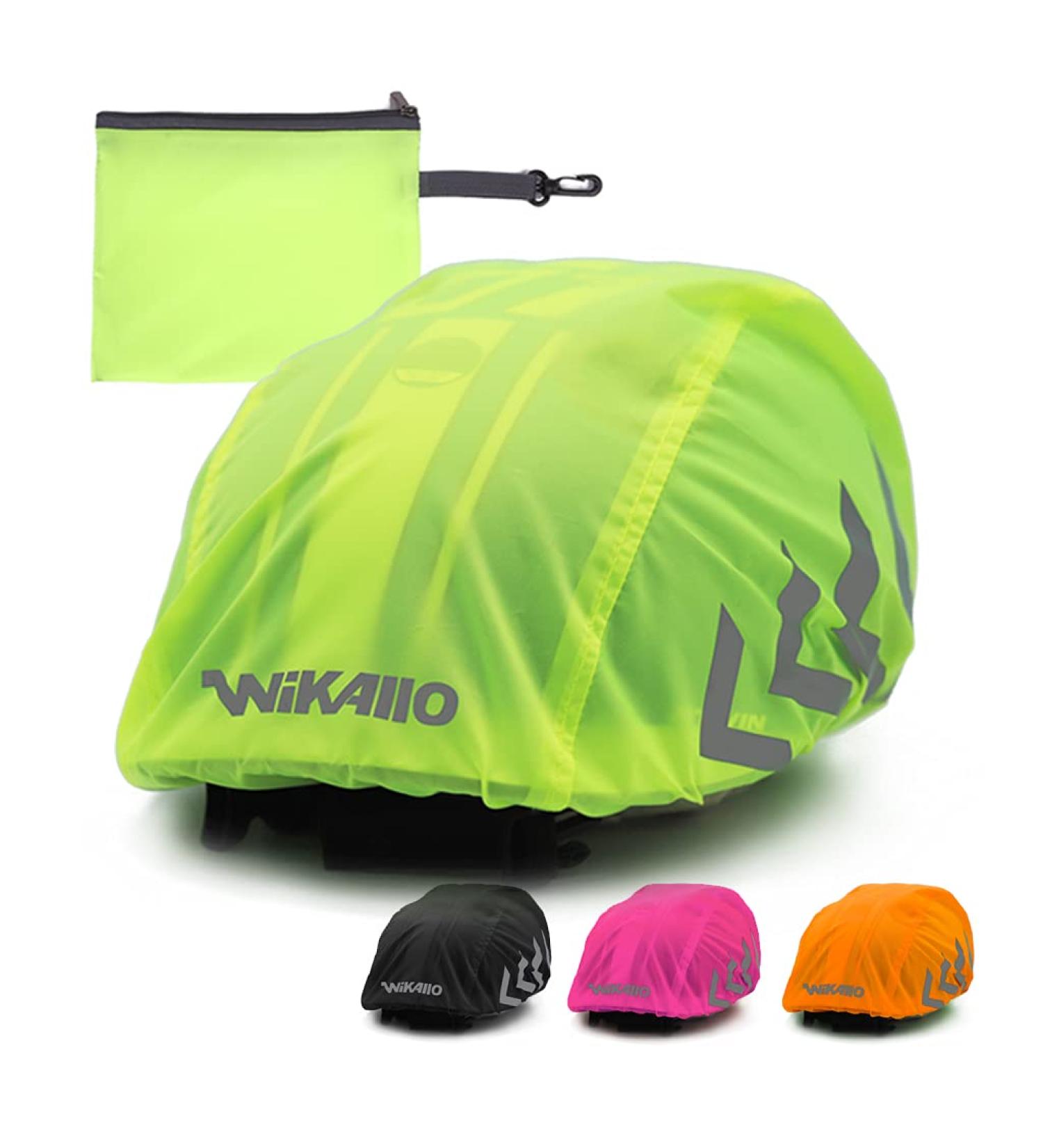 Wikallo Waterproof Rain Cover for Bicycle Helmets | Reflective Elastic Unisex Rain Protection - Signal Yellow for Men Women & Children - Buy Online on GoSupps.com
