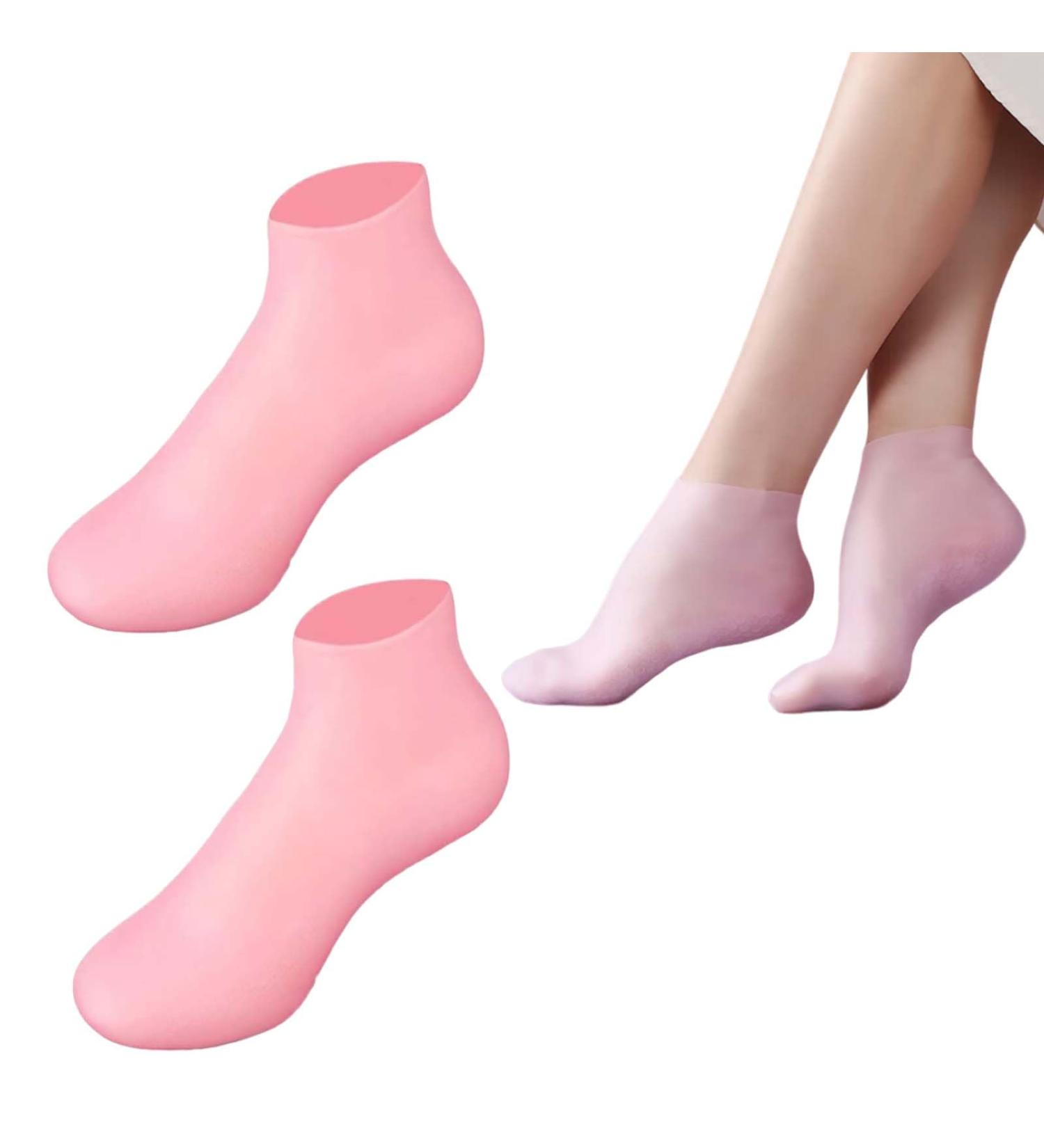 Dinghaole 1 Pair Moisturizing Exfoliating Socks - Repair Dry Cracked Heels & Soften Rough Skin - Silicone Aloe Socks for Women - Buy Online on GoSupps.com