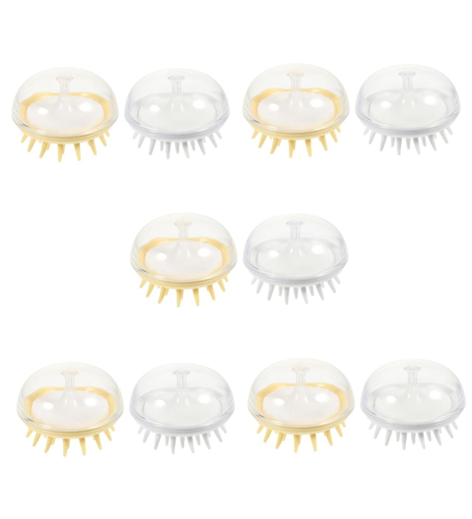 FOMIYES Shampoo Brush Set - 10 Silicone Hair Massagers for Scalp Care | Perfect for Shower & Pet Grooming | Multi-Color Hairbrushes 8x8x5cm - Buy Online on GoSupps.com