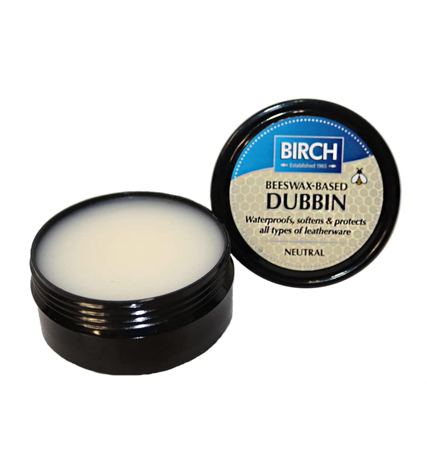 Birch Wax Grease Dubbin Beeswax Polish 85ml - Waterproofs Softens And Preserves Leather - For Leather Shoes Boots Equestrian Saddles Horse Tack Leather Goods Protector - Neutral - Buy Online on GoSupps.com