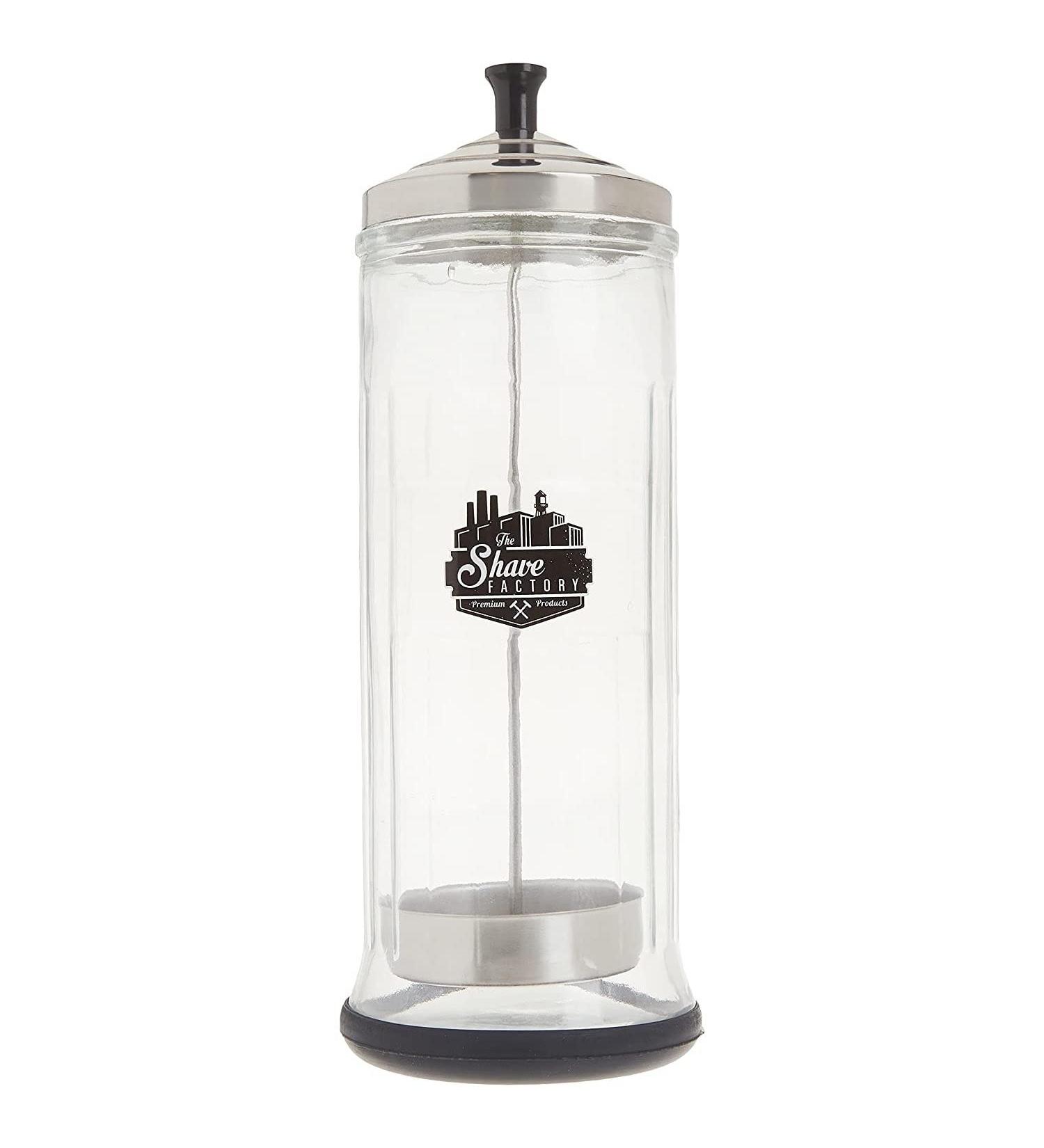 The Shave Factory Professional Grade Large Glass Disinfectant Jar - Barber Solution Jar 37oz - Buy Online on GoSupps.com