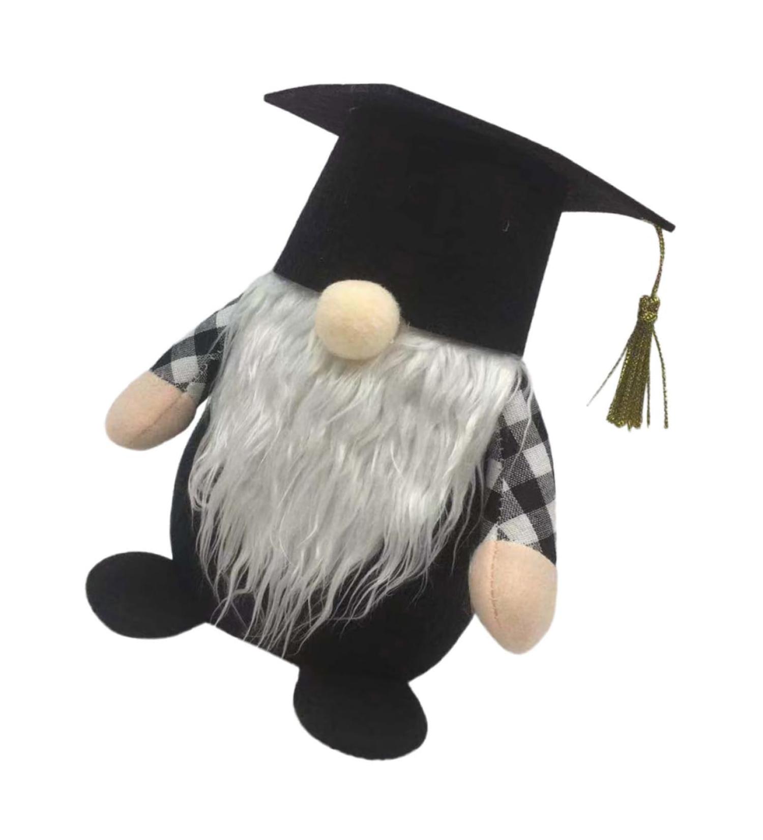 Cabilock 1pc School Season Dwarf Home Adornment Doll Lovely Ornament Graduation Decoration Faceless Black 21x19cm - Buy Online on GoSupps.com