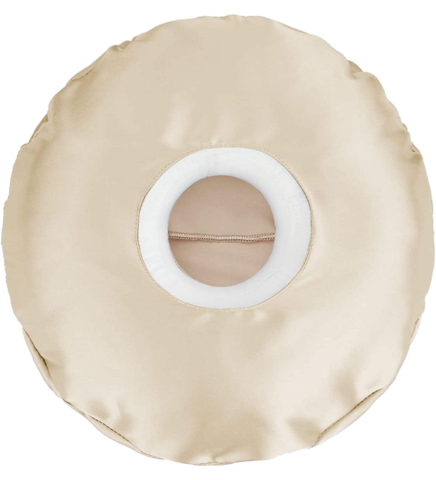 Removable Ear Piercing Pillow for Side Sleepers | Washable Silk Cushion Cover + Insert | Donut Design with Hotel Closure | Ideal for Earache Relief & Comfort - Buy Online on GoSupps.com